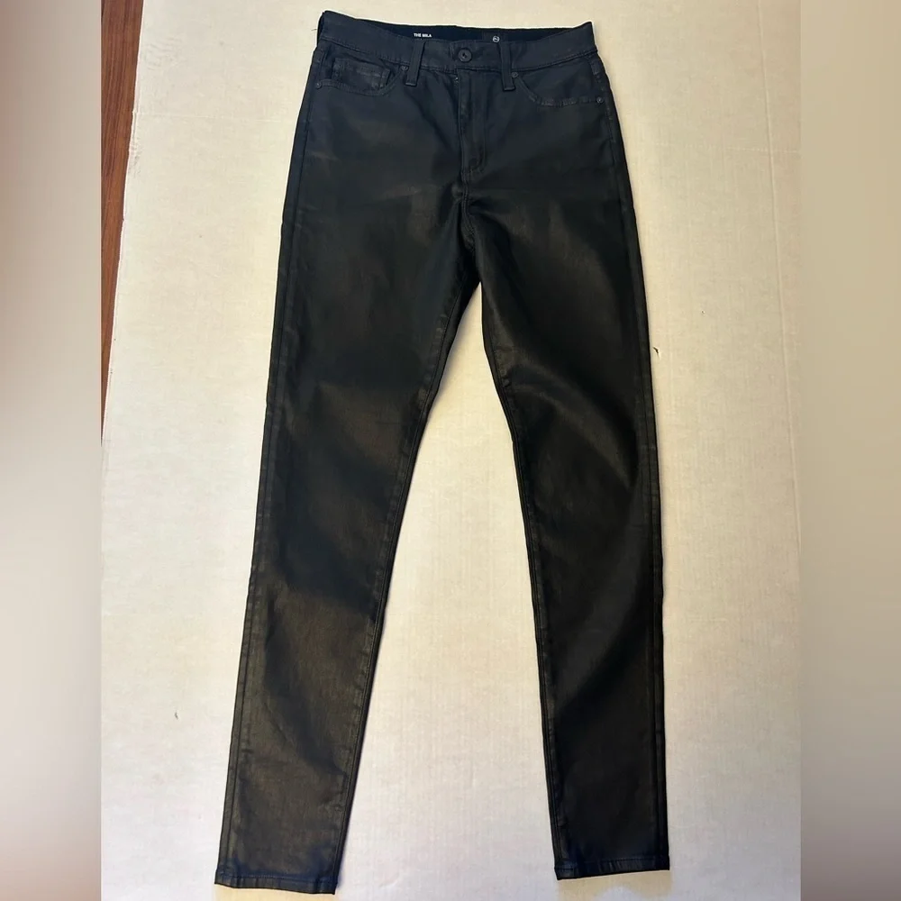 AGA Adriano Goldschmied The Mila super high rise skinny black jeans‎ Sz-29R. Y5